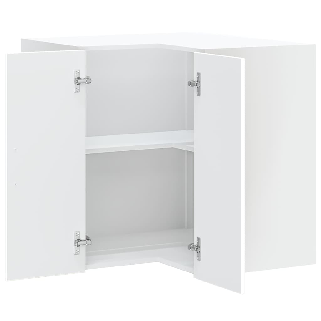vidaXL Kitchen Wall Corner Cabinet "Lucca" White Engineered Wood