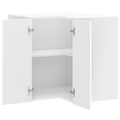 vidaXL Kitchen Wall Corner Cabinet "Lucca" White Engineered Wood