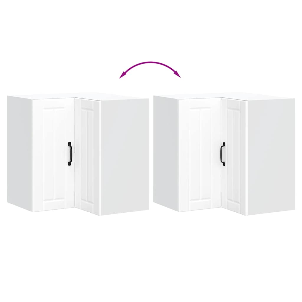 vidaXL Kitchen Wall Corner Cabinet "Lucca" White Engineered Wood