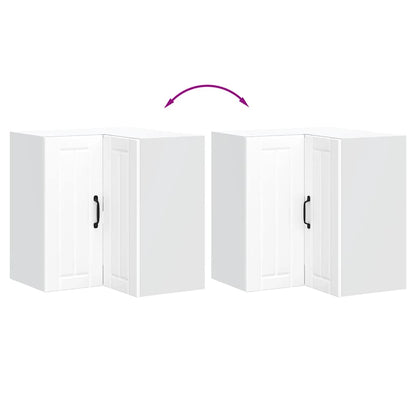 vidaXL Kitchen Wall Corner Cabinet "Lucca" White Engineered Wood