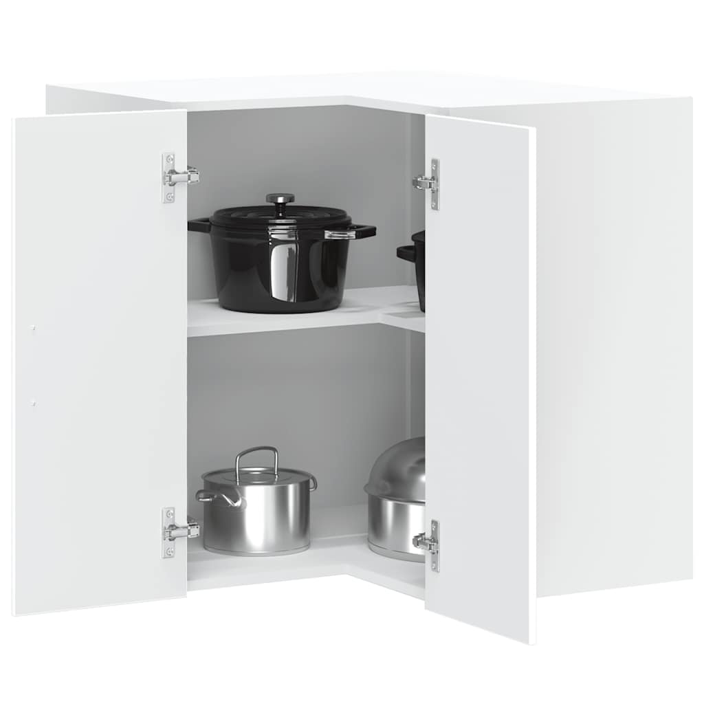 vidaXL Kitchen Wall Corner Cabinet "Lucca" White Engineered Wood
