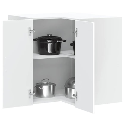 vidaXL Kitchen Wall Corner Cabinet "Lucca" White Engineered Wood