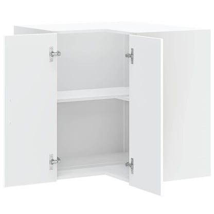 vidaXL Kitchen Wall Corner Cabinet "Lucca" White Engineered Wood