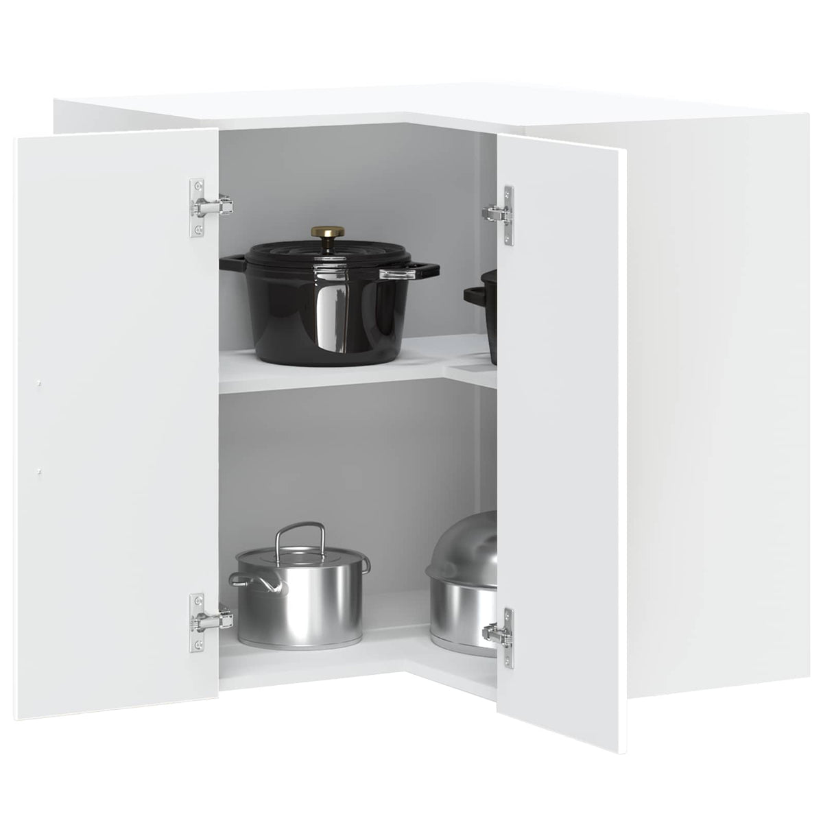 vidaXL Kitchen Wall Corner Cabinet "Lucca" White Engineered Wood