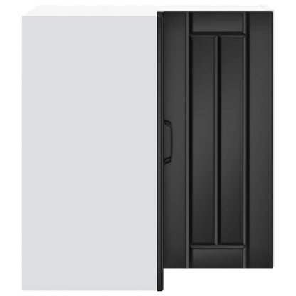 vidaXL Kitchen Wall Corner Cabinet "Lucca" Black Engineered Wood