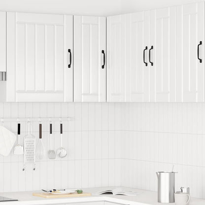 vidaXL Kitchen Wall Corner Cabinet Lucca High Gloss White Engineered Wood
