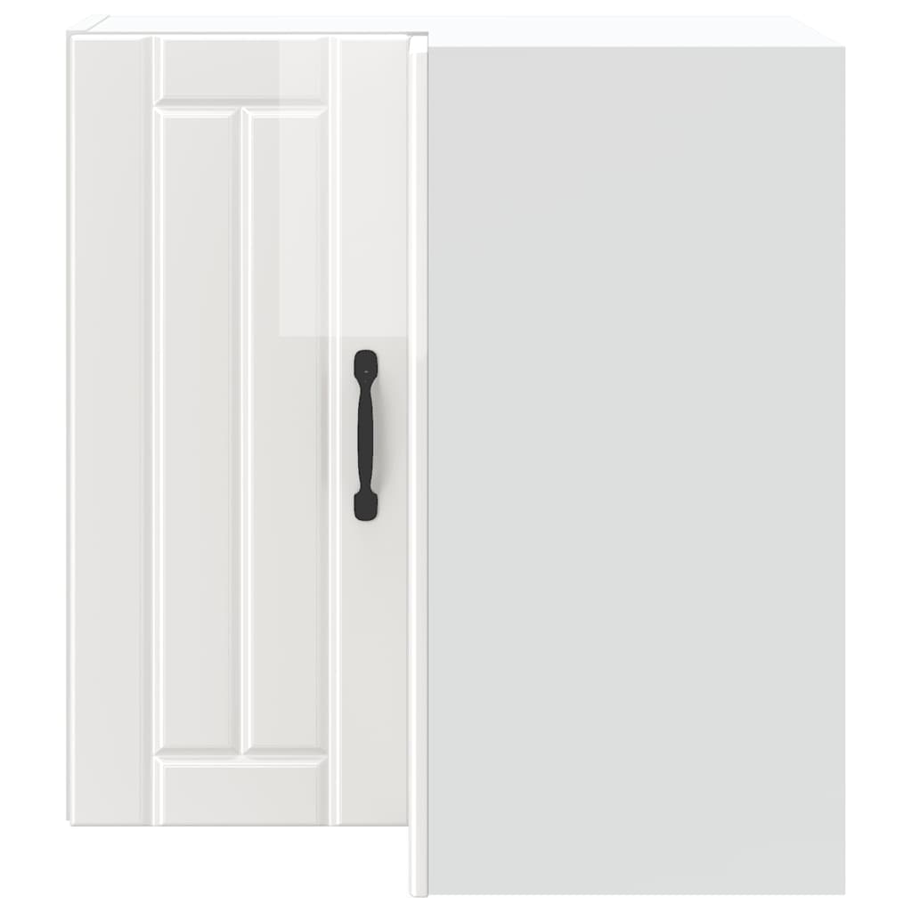vidaXL Kitchen Wall Corner Cabinet Lucca High Gloss White Engineered Wood