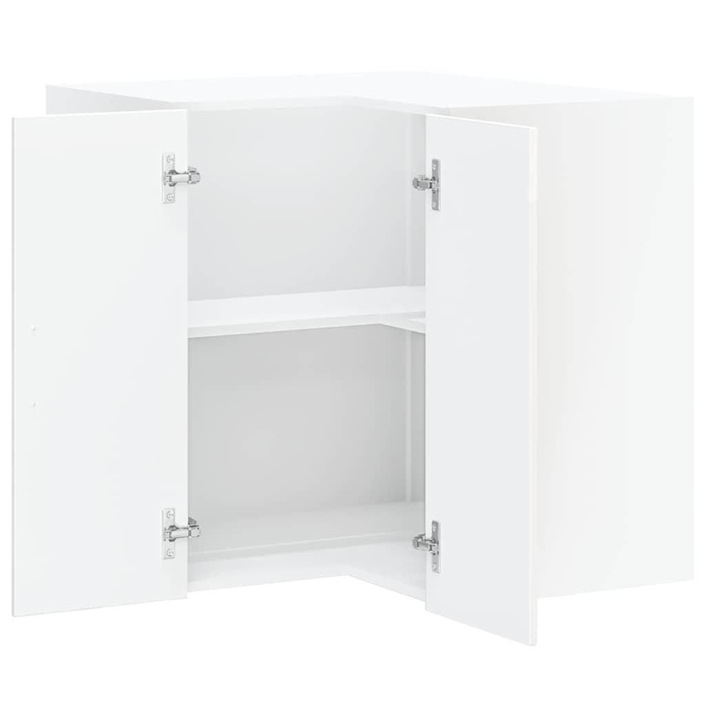 vidaXL Kitchen Wall Corner Cabinet Lucca High Gloss White Engineered Wood