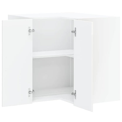 vidaXL Kitchen Wall Corner Cabinet Lucca High Gloss White Engineered Wood