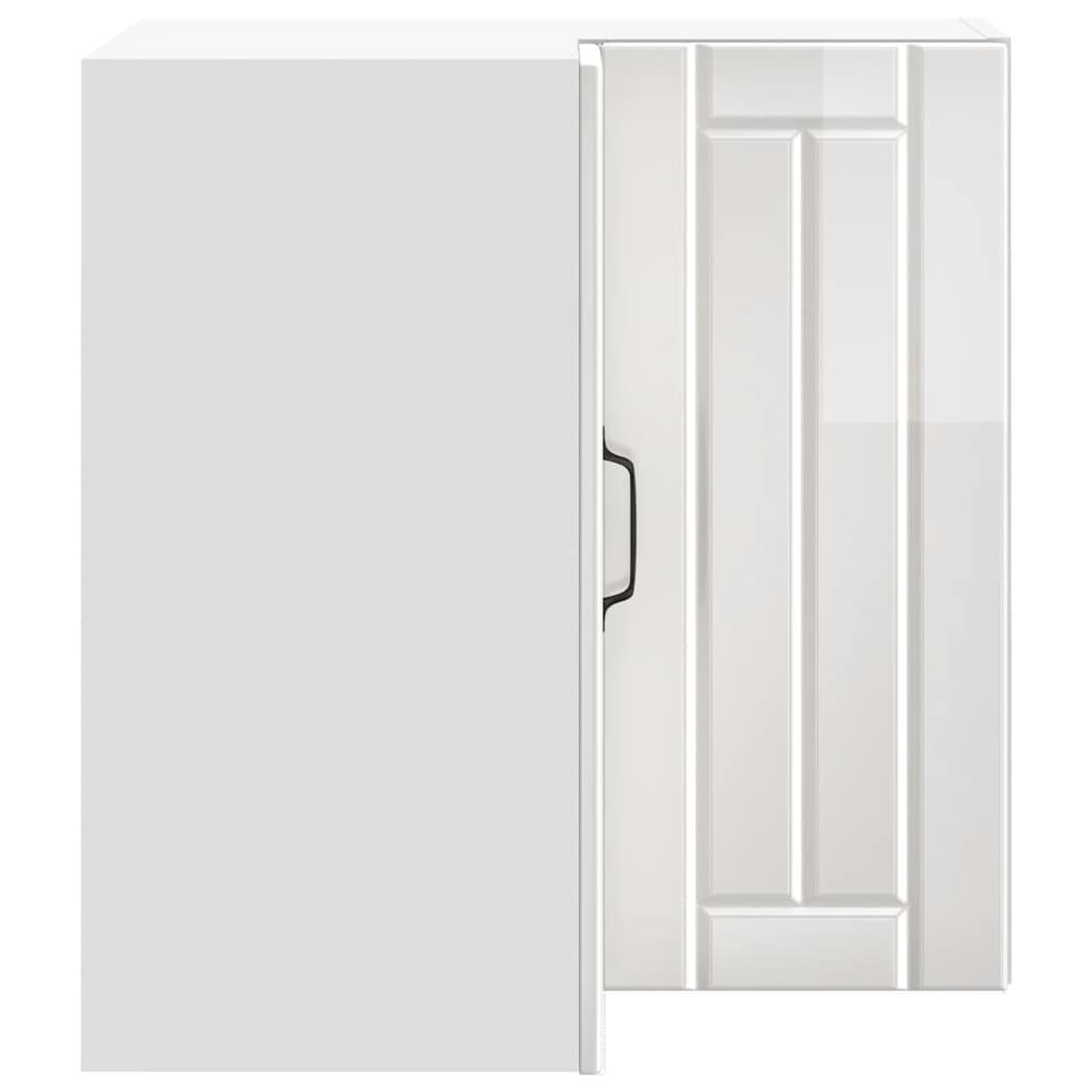 vidaXL Kitchen Wall Corner Cabinet Lucca High Gloss White Engineered Wood