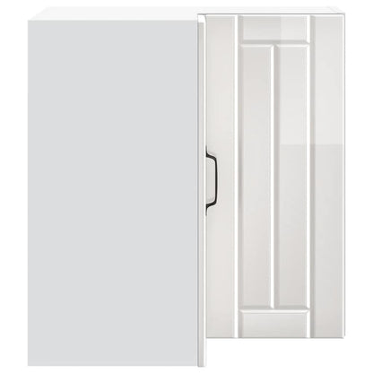 vidaXL Kitchen Wall Corner Cabinet Lucca High Gloss White Engineered Wood