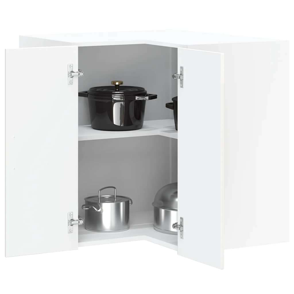 vidaXL Kitchen Wall Corner Cabinet Lucca High Gloss White Engineered Wood