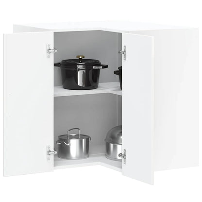 vidaXL Kitchen Wall Corner Cabinet Lucca High Gloss White Engineered Wood