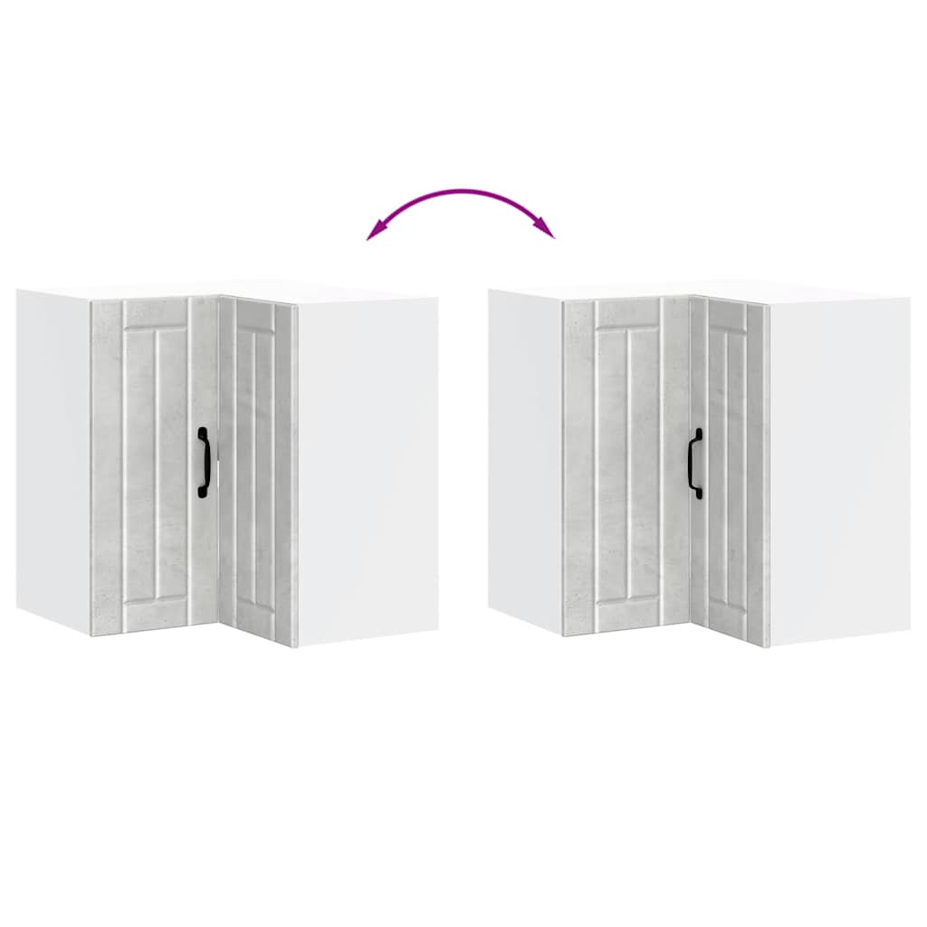 vidaXL Kitchen Wall Corner Cabinet "Lucca" Concrete Grey Engineered Wood