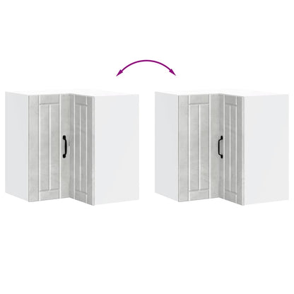 vidaXL Kitchen Wall Corner Cabinet "Lucca" Concrete Grey Engineered Wood