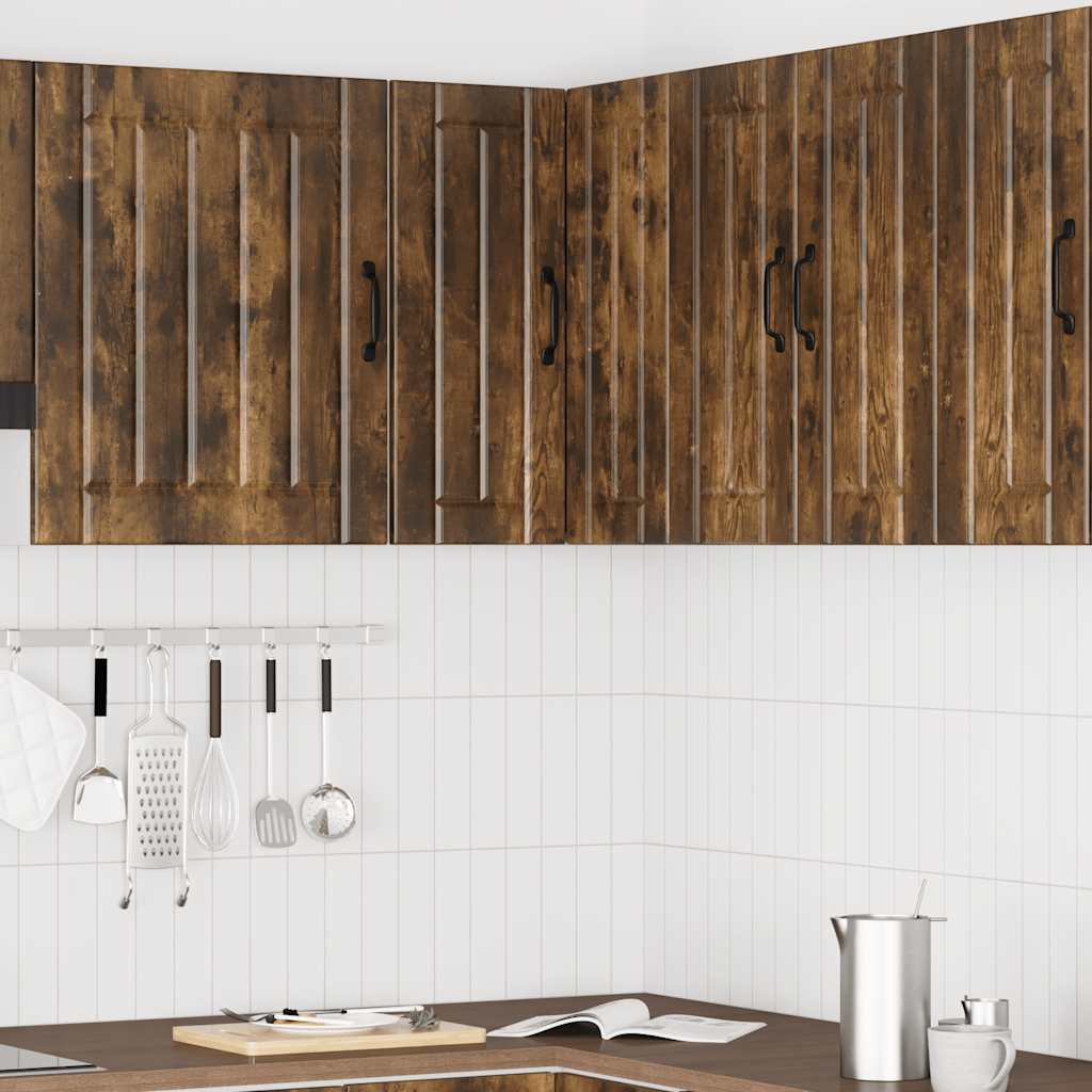 vidaXL Kitchen Wall Corner Cabinet "Lucca" Smoked Oak Engineered Wood