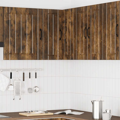vidaXL Kitchen Wall Corner Cabinet "Lucca" Smoked Oak Engineered Wood