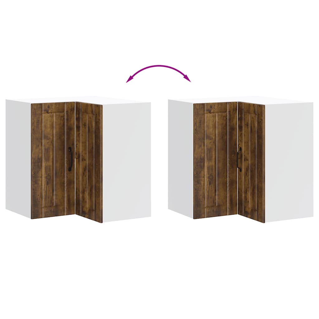vidaXL Kitchen Wall Corner Cabinet "Lucca" Smoked Oak Engineered Wood