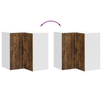 vidaXL Kitchen Wall Corner Cabinet "Lucca" Smoked Oak Engineered Wood