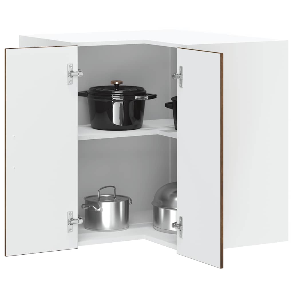 vidaXL Kitchen Wall Corner Cabinet "Lucca" Smoked Oak Engineered Wood