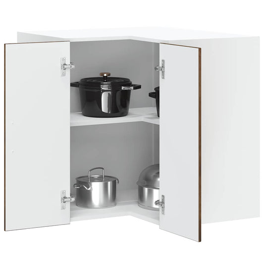 vidaXL Kitchen Wall Corner Cabinet "Lucca" Smoked Oak Engineered Wood