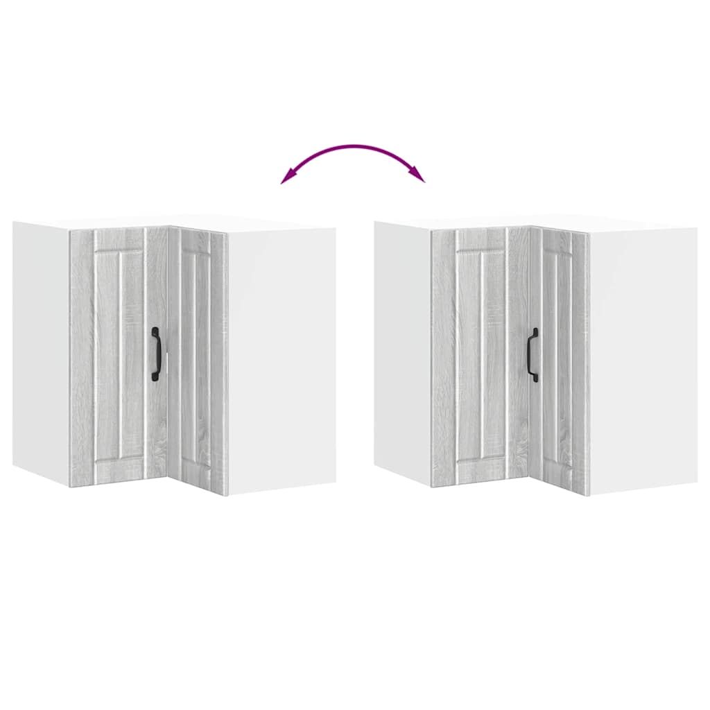 vidaXL Kitchen Wall Corner Cabinet "Lucca" Grey Sonoma Engineered Wood