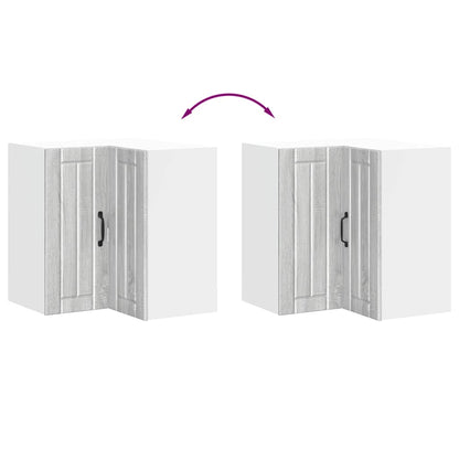 vidaXL Kitchen Wall Corner Cabinet "Lucca" Grey Sonoma Engineered Wood