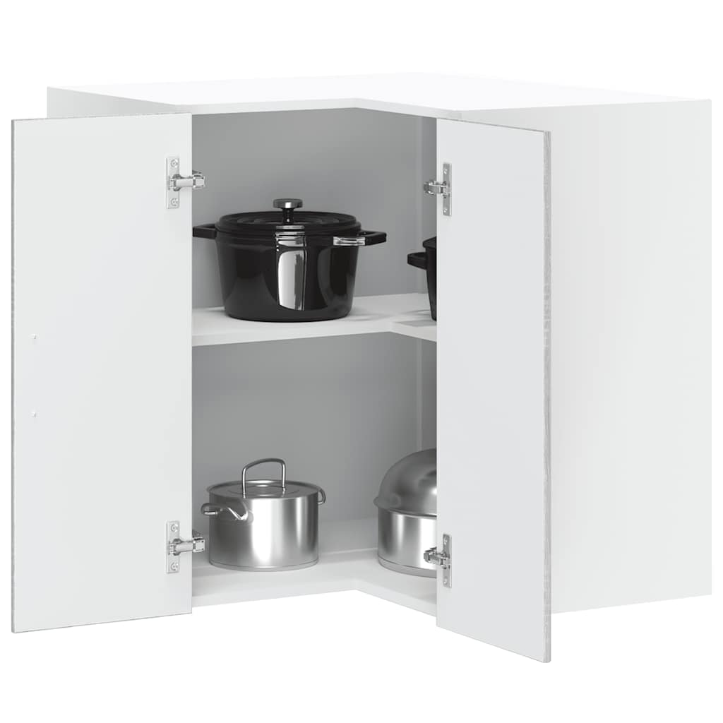 vidaXL Kitchen Wall Corner Cabinet "Lucca" Grey Sonoma Engineered Wood