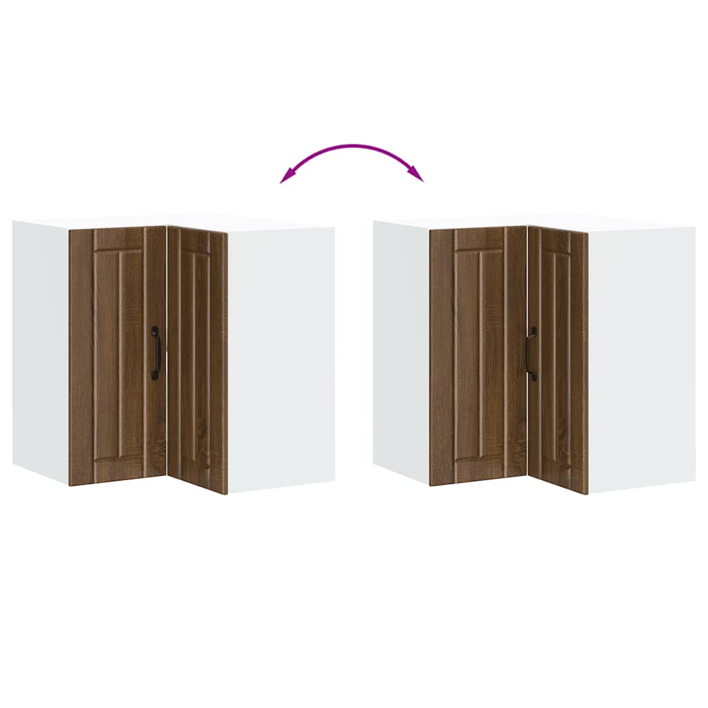 vidaXL Kitchen Wall Corner Cabinet "Lucca" Brown Oak Engineered Wood