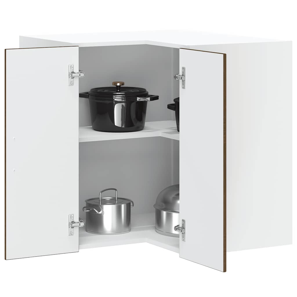 vidaXL Kitchen Wall Corner Cabinet "Lucca" Brown Oak Engineered Wood