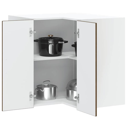 vidaXL Kitchen Wall Corner Cabinet "Lucca" Brown Oak Engineered Wood