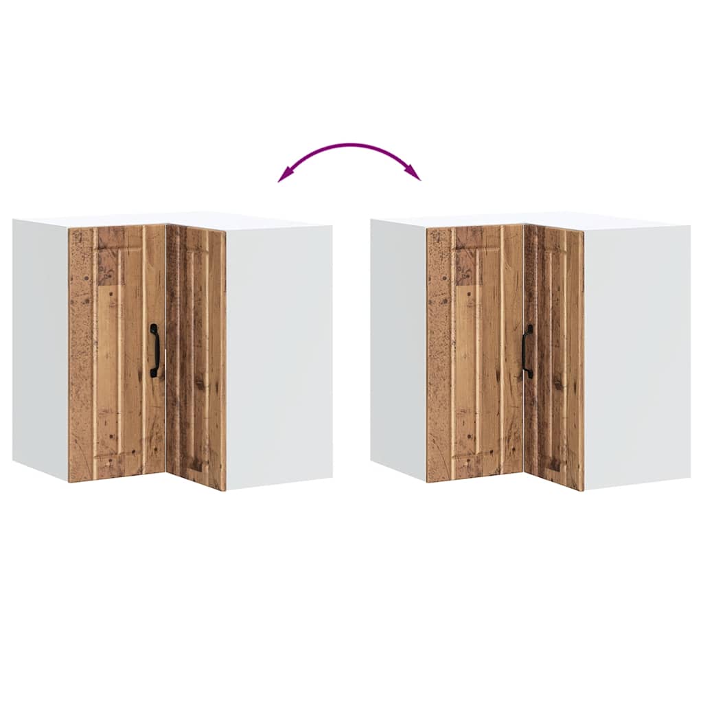 vidaXL Kitchen Wall Corner Cabinet "Lucca" Old Wood Engineered Wood