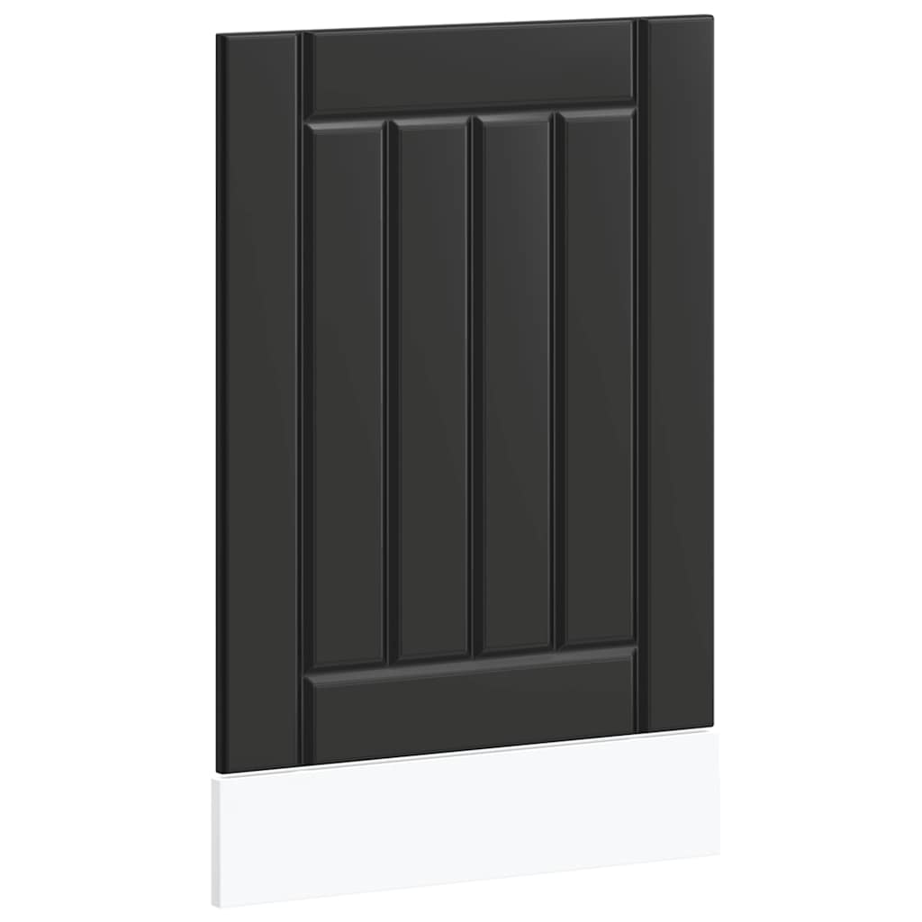 vidaXL Dishwasher Panel Lucca Black Engineered Wood