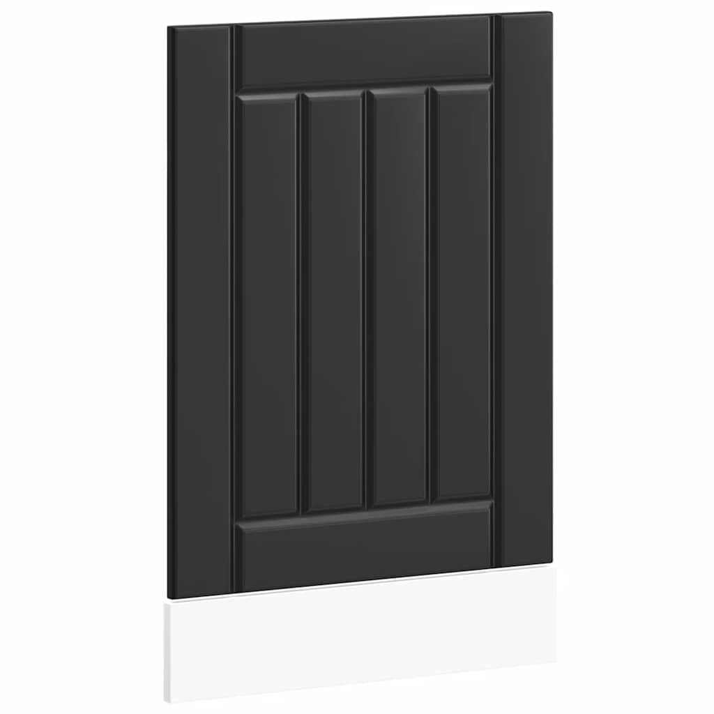 vidaXL Dishwasher Panel "Lucca" Black Engineered Wood