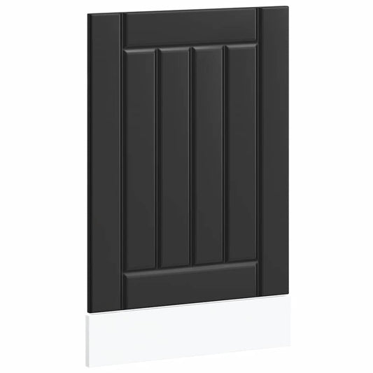 vidaXL Dishwasher Panel "Lucca" Black Engineered Wood