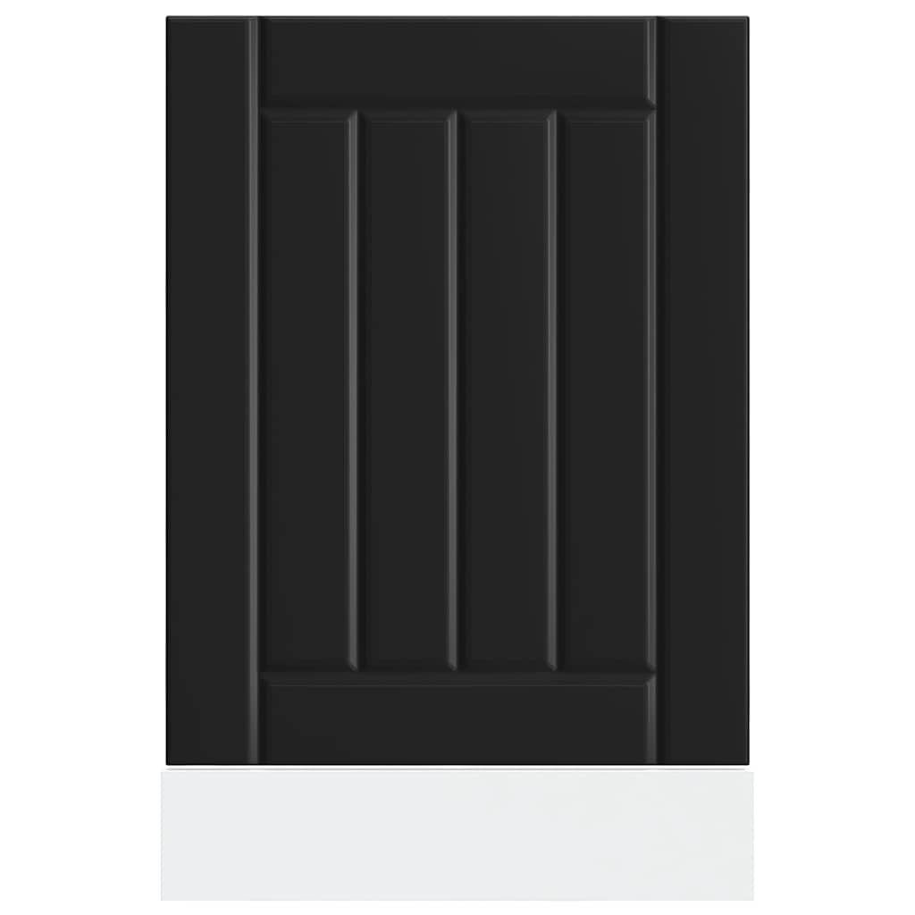 vidaXL Dishwasher Panel Lucca Black Engineered Wood
