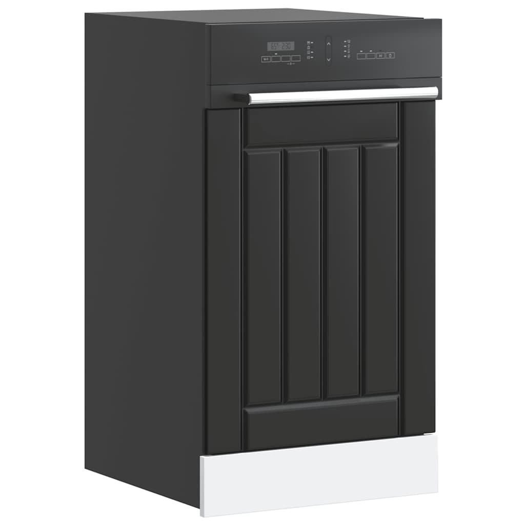 vidaXL Dishwasher Panel Lucca Black Engineered Wood