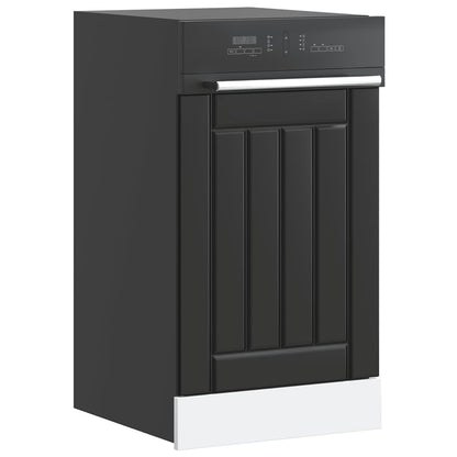 vidaXL Dishwasher Panel Lucca Black Engineered Wood