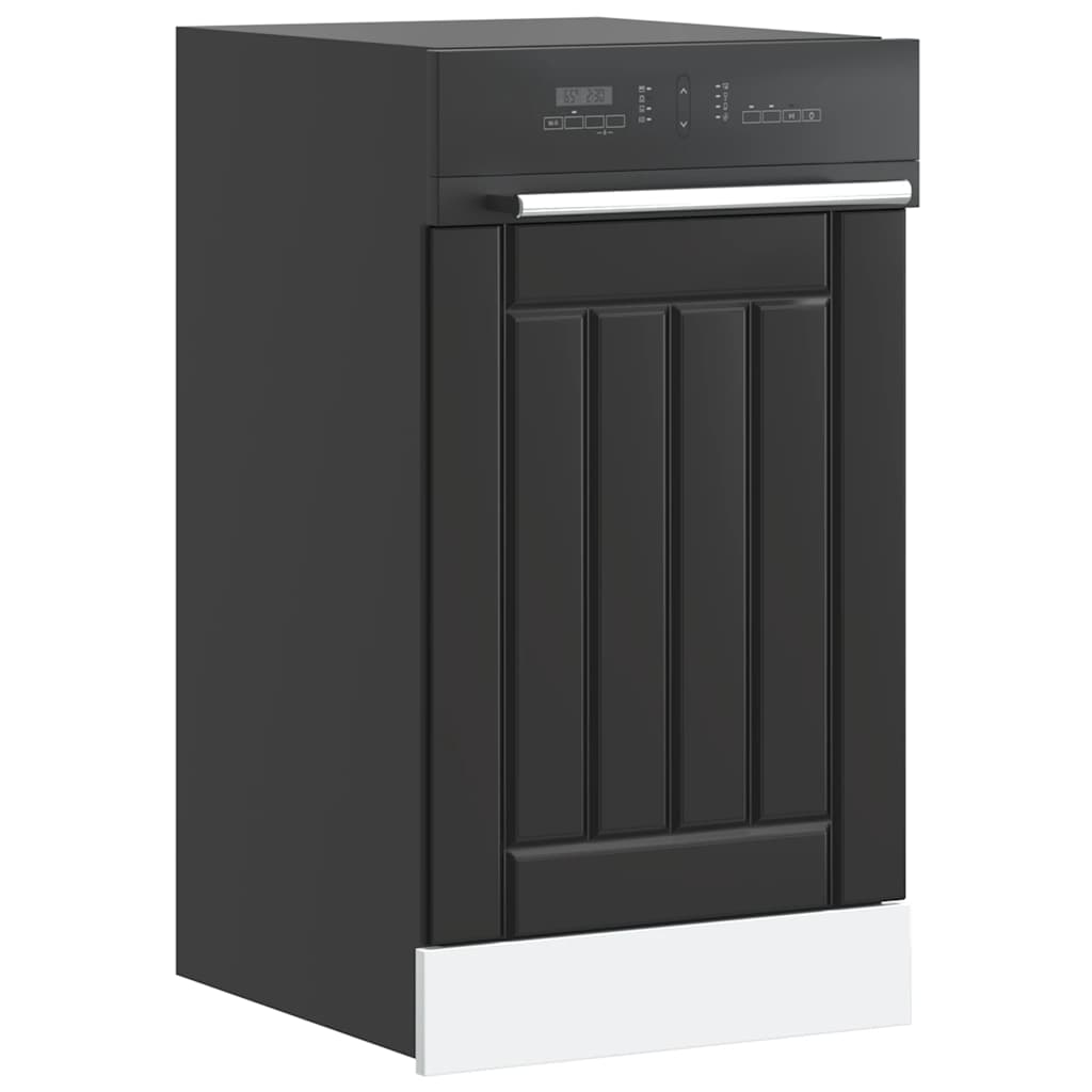 vidaXL Dishwasher Panel "Lucca" Black Engineered Wood