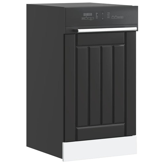 vidaXL Dishwasher Panel "Lucca" Black Engineered Wood