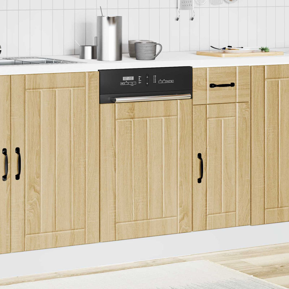 vidaXL Dishwasher Panel "Lucca" Sonoma Oak Engineered Wood