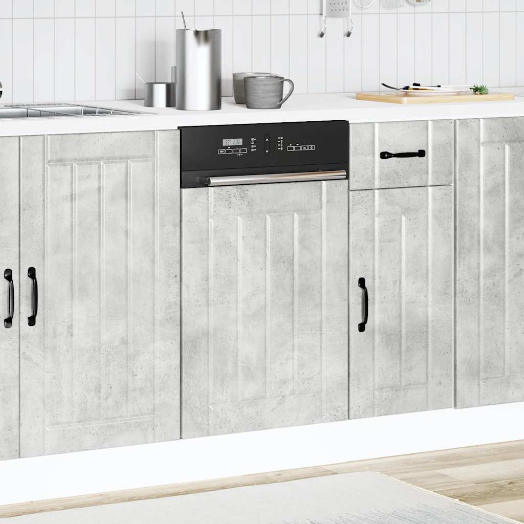 vidaXL Dishwasher Panel "Lucca" Concrete Grey Engineered Wood