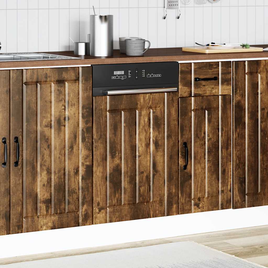 vidaXL Dishwasher Panel "Lucca" Smoked Oak Engineered Wood