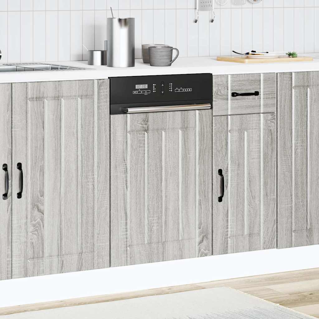 vidaXL Dishwasher Panel "Lucca" Grey Sonoma Engineered Wood