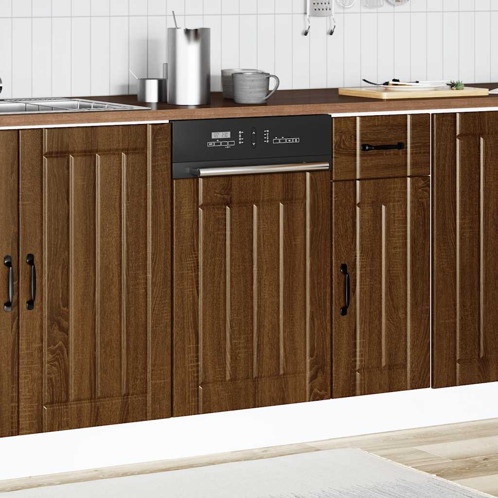 vidaXL Dishwasher Panel "Lucca" Brown Oak Engineered Wood