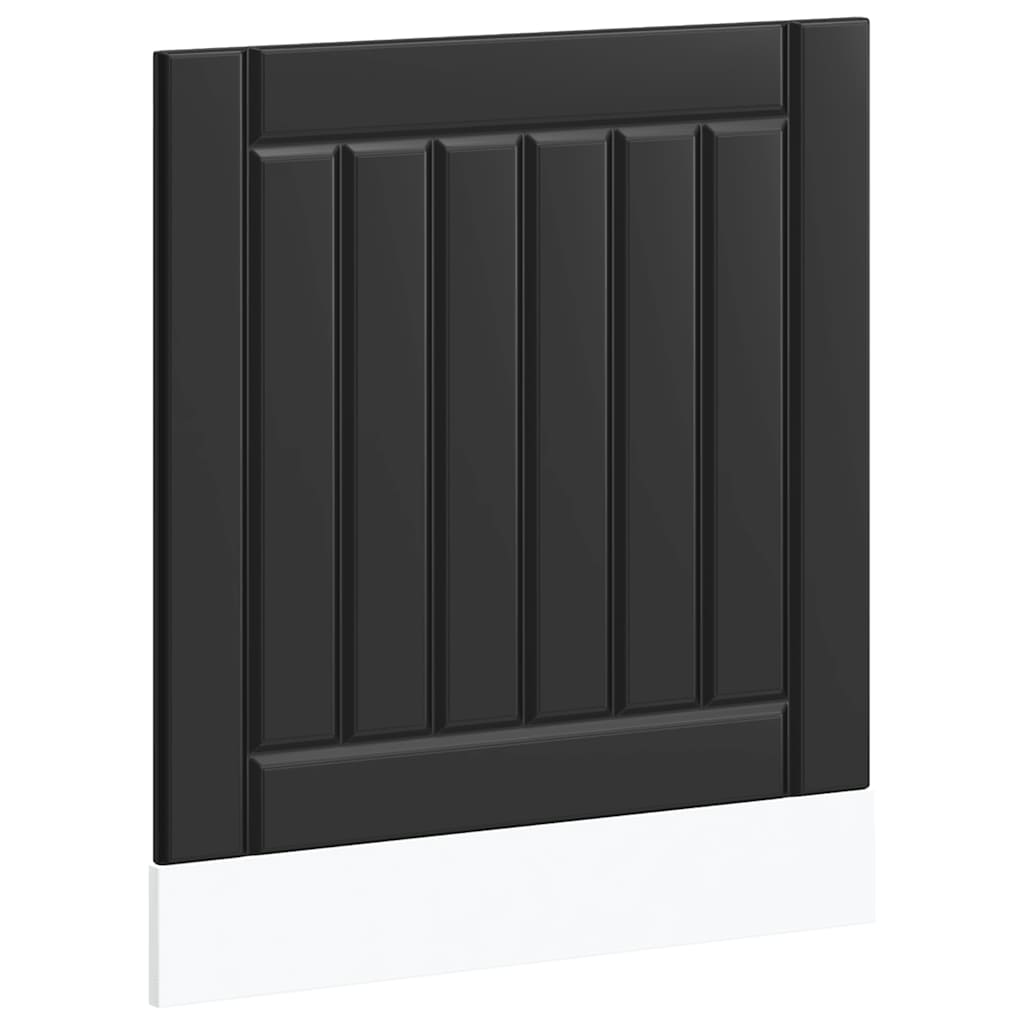 vidaXL Dishwasher Panel "Lucca" Black Engineered Wood