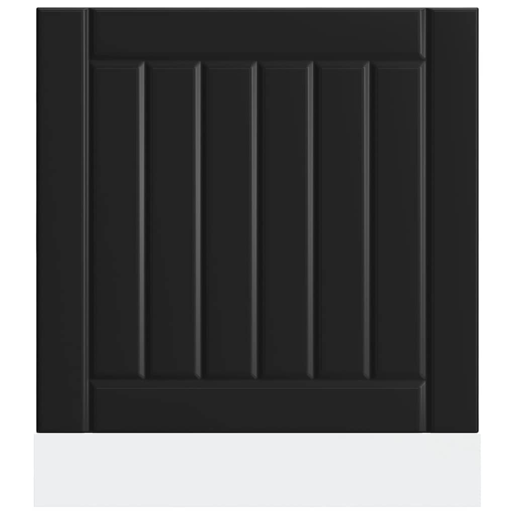 vidaXL Dishwasher Panel "Lucca" Black Engineered Wood