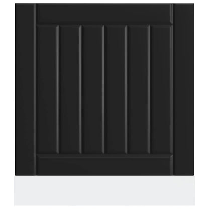 vidaXL Dishwasher Panel "Lucca" Black Engineered Wood