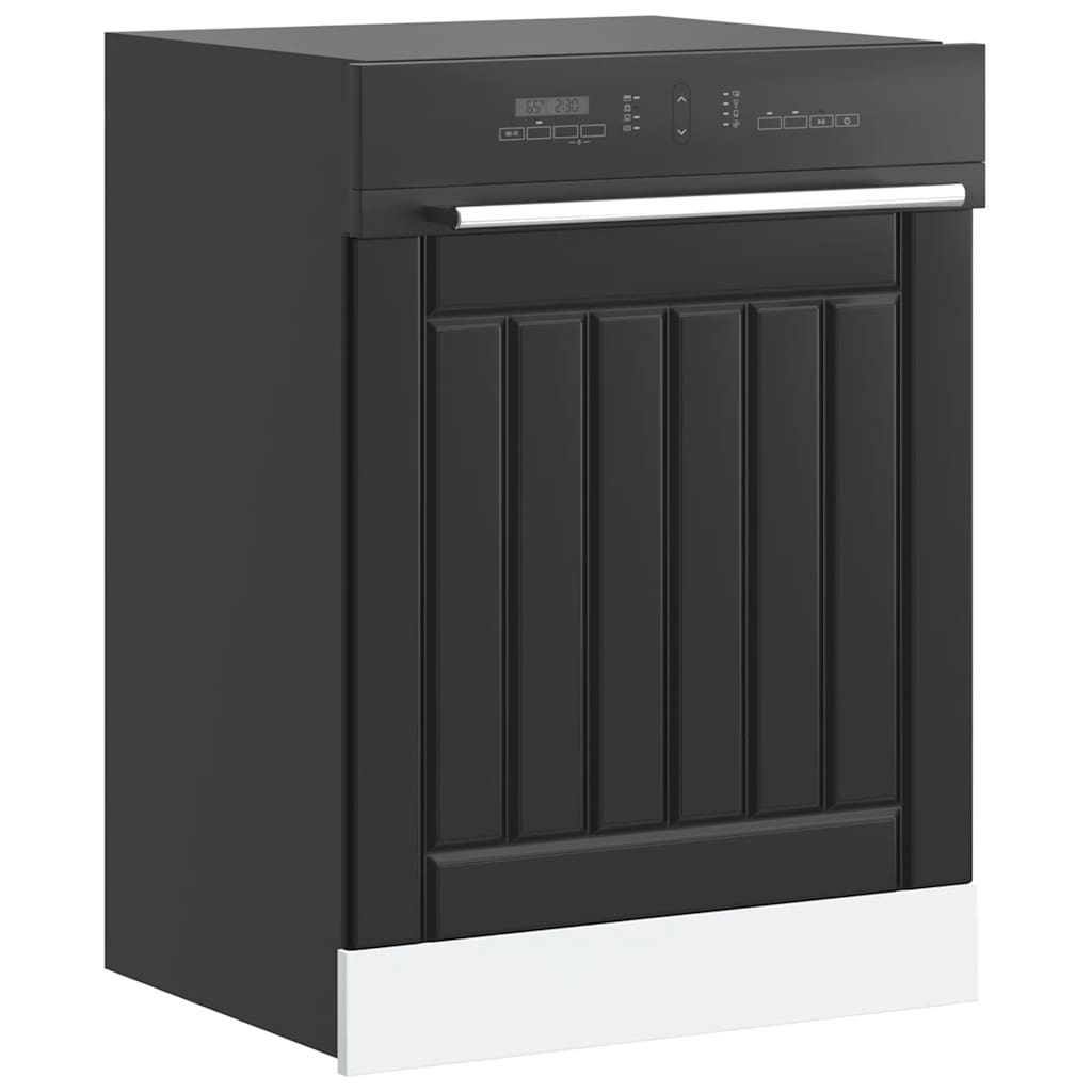 vidaXL Dishwasher Panel "Lucca" Black Engineered Wood