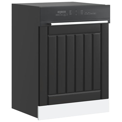 vidaXL Dishwasher Panel "Lucca" Black Engineered Wood